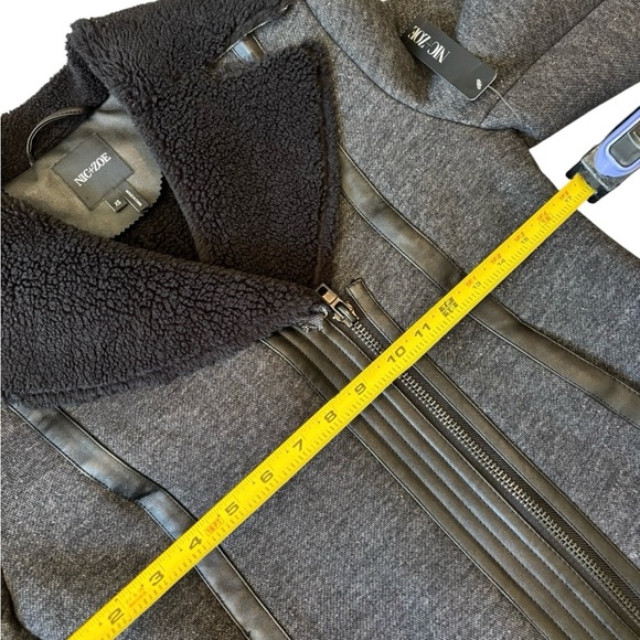 NWT NIC+ZOE Women's Black and Gray Teddy Jacket - Picture 10 of 11
